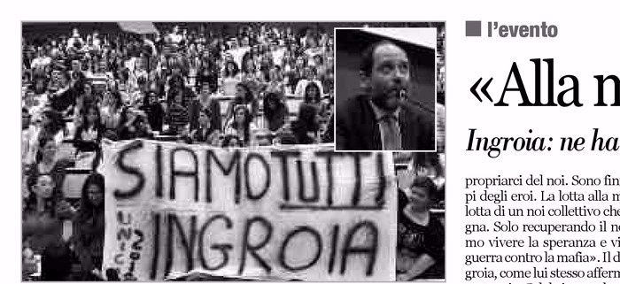 Calabria ora, pagina 22, PdR incontra il Giudice Antonio Ingroia.
