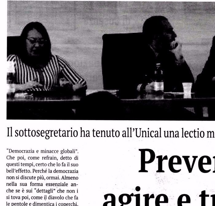 La Provincia di Cosenza, pagina 2, PdR e Marco Minniti.