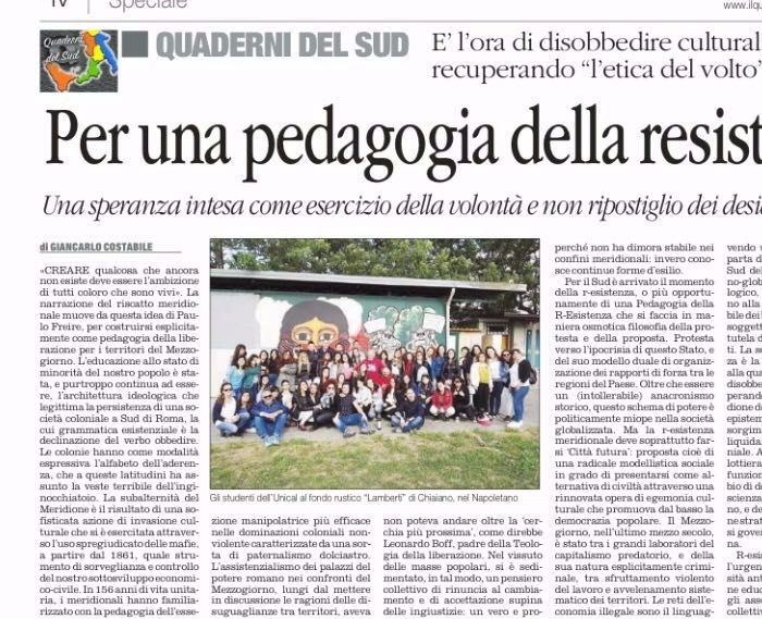 Quaderni del Sud, edizione nazionale de Il Quotidiano del Sud, 11 luglio 2017.